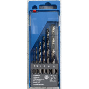 ASSORTIMENTO 6 PUNTE HSS RETTIFICATE S.Q.  2-8 MM- 1,0 confezione