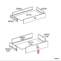 R FRONTALE EL X KIT CASSETTIERA 5C NOVA 77X40X107 BIANCA- 1,0 pz