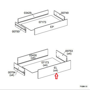 R FRONTALE EL X KIT CASSETTIERA 5C NOVA 77X40X107 BIANCA- 1,0 pz