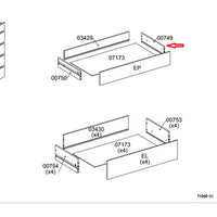 R LATERALE CASSETTO 00749 X KIT CASSETTIERA 5C NOVA 77X40X107 BIANCA- 1,0 pz