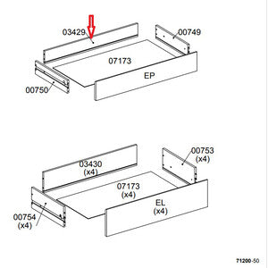 R POSTERIORE CASSETTO 03429 X KIT CASSETTIERA 5C NOVA 77X40X107 BIANCA- 1,0 pz