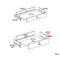 R LATERALE CASSETTO 00753 X KIT CASSETTIERA 5C NOVA 77X40X107 BIANCA- 1,0 pz