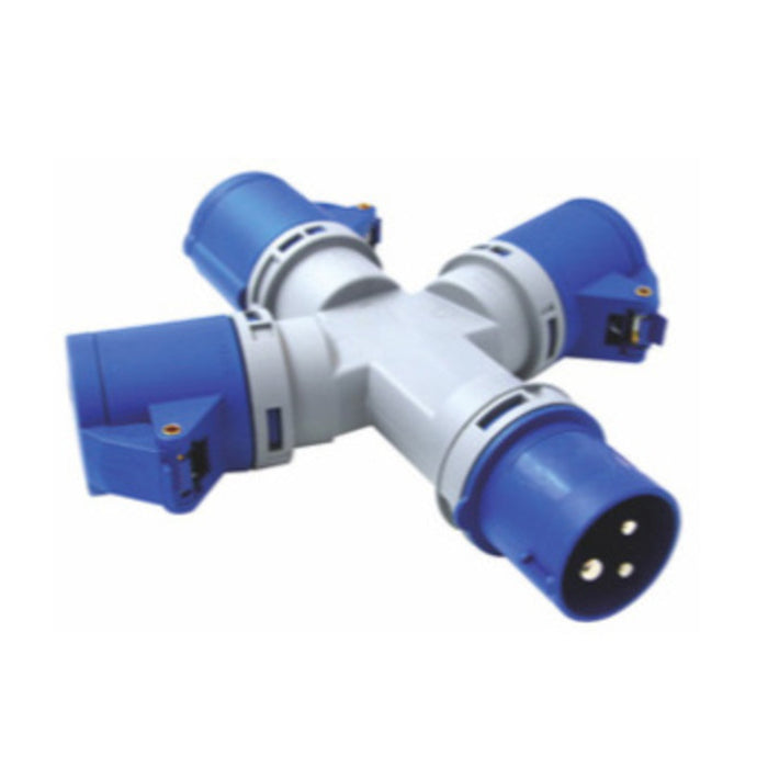 ADATTATORE INDUSTRIALE 16A 220V MULTIPL IP44 FIG.9- ELECTRALINE 3PMARK- 1,0 pz