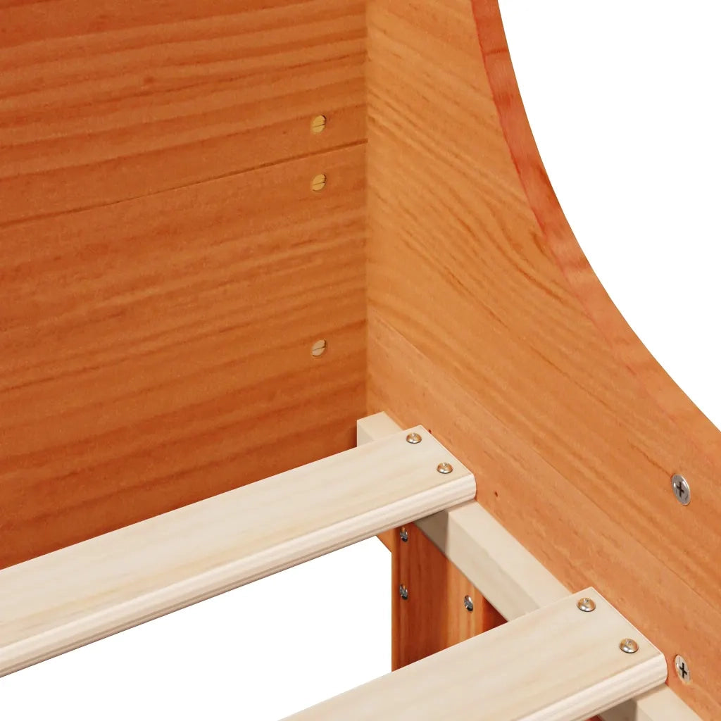 Letto senza Materasso Marrone Cera 100x200 cm in Legno di Pino