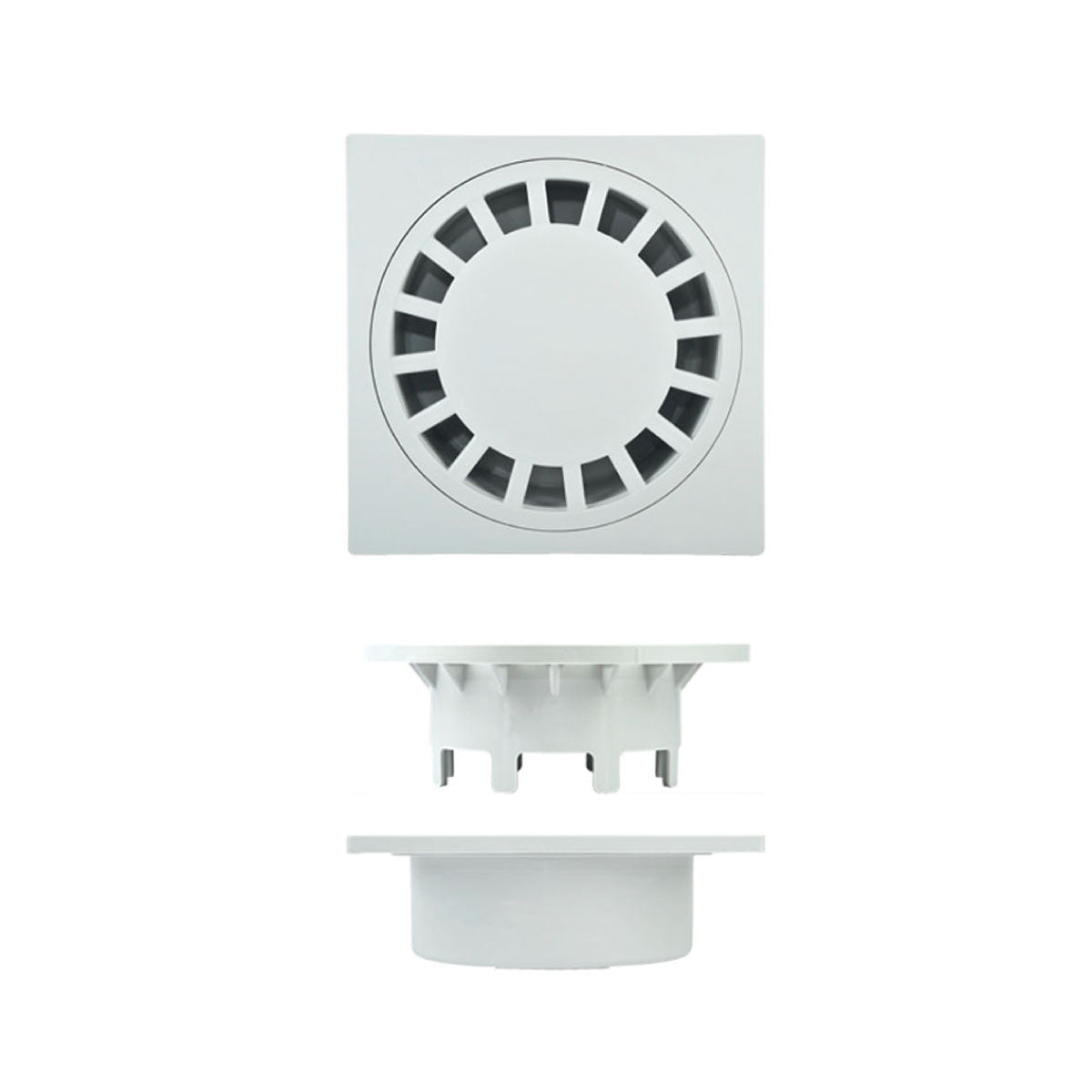 POZZETTO SIFONATO IN PP CON GRIGLIA - MM. 150X150  USC. ø40-50-63