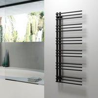 RADIATORE TERMOARREDO DI DESIGN NERO OPACO MODELLO ARPA - MM 1600X500 - WATT 624 - DELTA T50. 2129 - 27 TUBI  - MAM