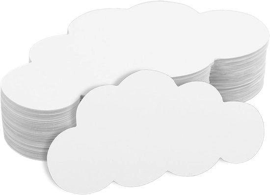 Decorazione per Muro e Classifica - 100 Stuks Uitsparingen di Carta Spessa Bianca - Decorazione per Prikbord e Camera da Bambino - Doppia Faccia Stampata