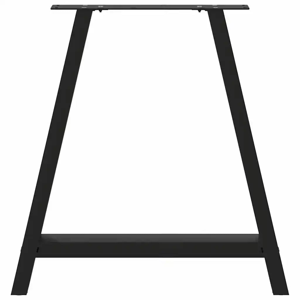 Gambe per tavolo da pranzo a forma di A 2 pz nere 70x(72-73) cm in acciaio