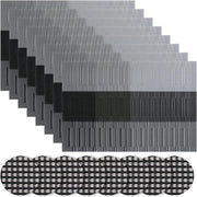 Set di placemats e sottopiani resistente al calore da 8 pezzi - nero - lavabile - tappeti per tavola per cucina e sala da pranzo