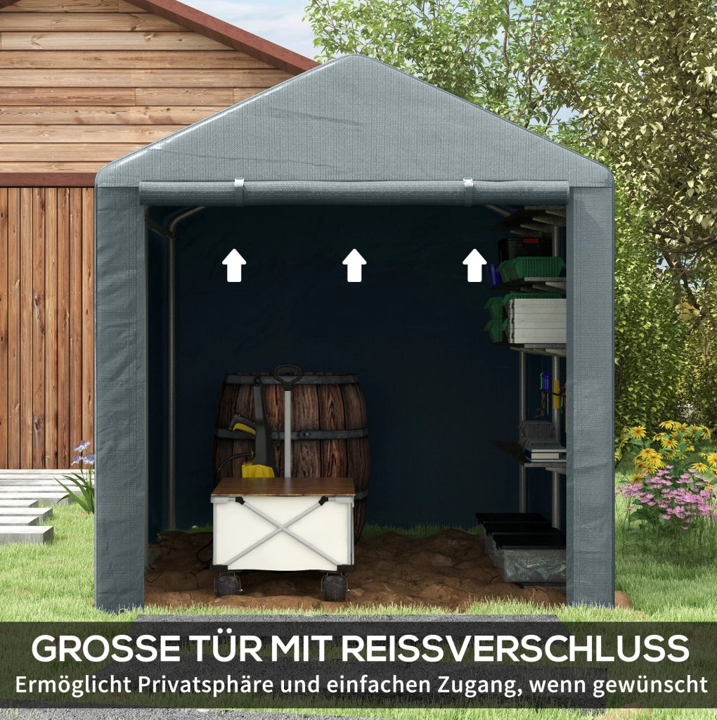Tenda garage in acciaio 160x218x172 cm grigio scuro