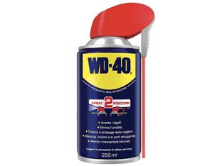 WD-40 LUBRIFICANTE SPRAY MULTIUSO 5 FUNZIONI ML.250- - ml.250 spray c/erogatore a doppia posizione - 12 pezzi WD40