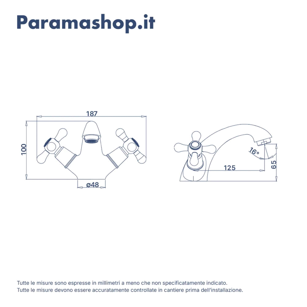 Set miscelatori: lavabo bidet ed esterno vasca a muro | Julia