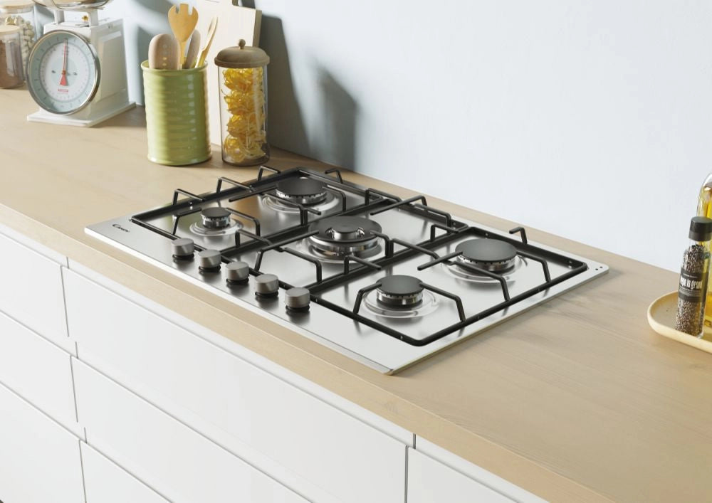 Candy Idea CHW74WX Acciaio inox Da incasso 75 cm Gas 5 Fornello(i)