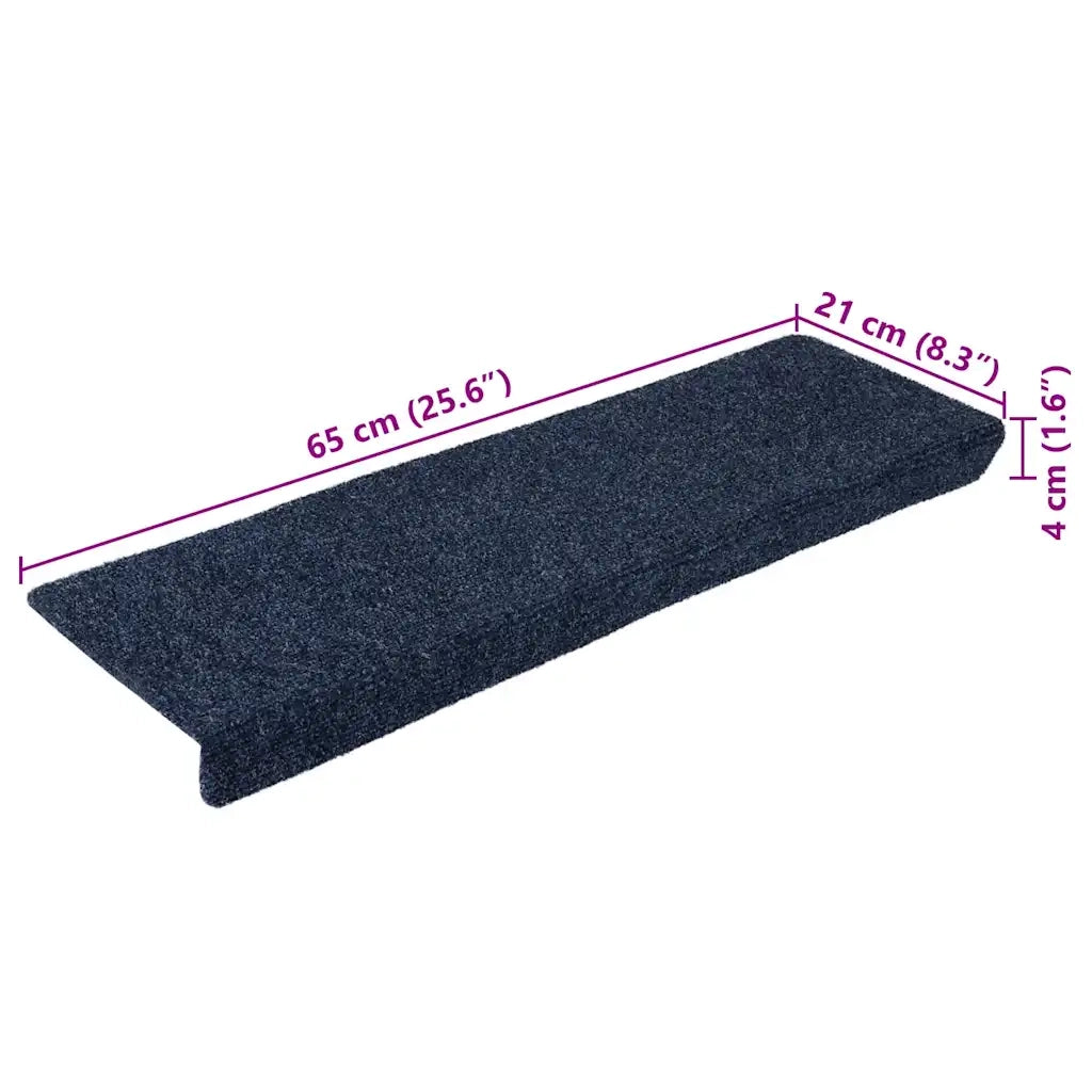 Tappetini per scale autoadesivi 5 pz 65x21x4 cm Antracite Bordo rettangolare 149732