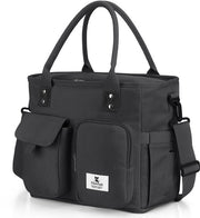 Borsa isolata per picnic, impermeabile con cinturino regolabile per adulti per lavoro/picnic, nero 18L