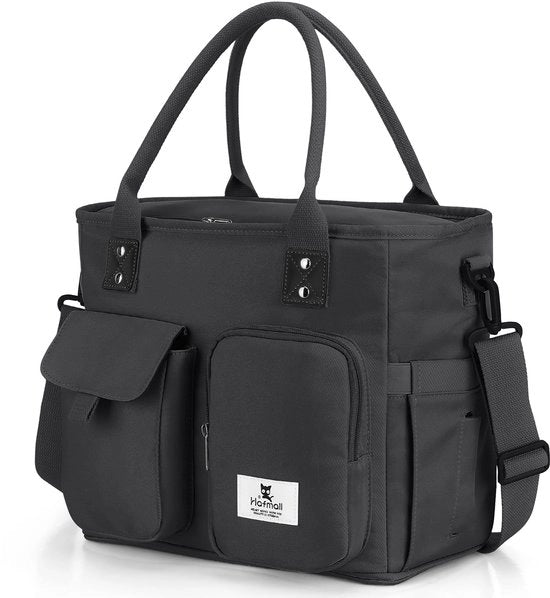 Borsa isolata per picnic, impermeabile con cinturino regolabile per adulti per lavoro/picnic, nero 18L