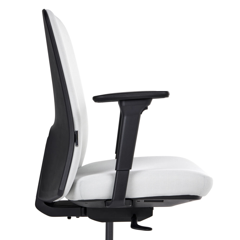 Sedia da ufficio ergonomica con schienale regolabile, seduta scorrevole, braccioli regolabili e supporto lombare grigio