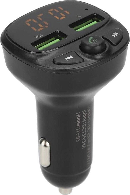 Adattatore FM Bluetooth per auto con illuminazione di sfondo a LED - Adattatore radio FM Bluetooth e riproduttore di musica con chiamata in modalità handsfree.