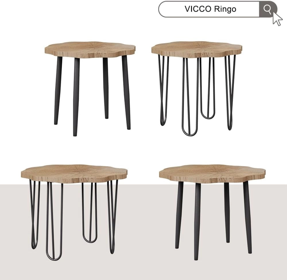 Tavolino da salotto Ringo, Rovere, 50 x 50 cm, con ripiano per la conservazione di riviste