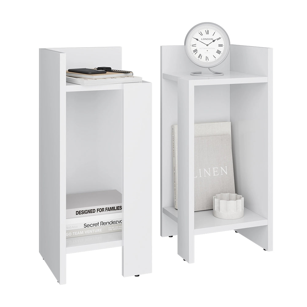 Vicco Comodino Bianco 27 x 60 cm Set di 2