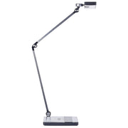 Lampada da tavolo color argento LED intensità variabile braccio regolabile ufficio cameretta stile moderno