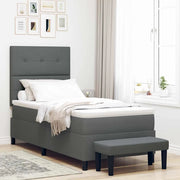 Letto a molle con testiera Grigio scuro 90 x 200 cm Tessuto 3344038