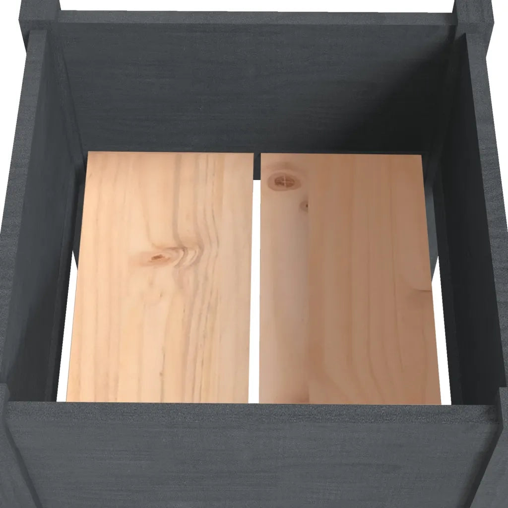 Fioriera da Giardino-Vaso da Esterno-Contenitore per Piante Grigia 40x40x70 cm in Legno di Pino