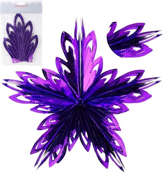 Decorazione di Natale - Ster 3D grande 16” (13 ft) decorazione da appendere in lamiera - Blu