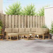 Set di divani da esterno con cuscino 9 pcs Bianco e Beige