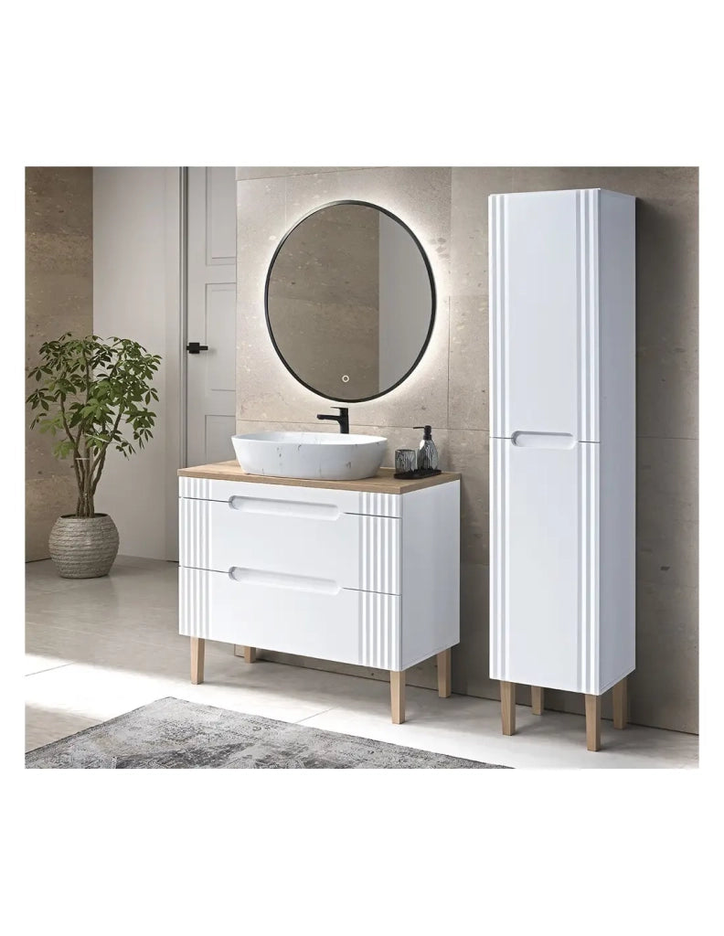 Piano per lavabo ICON 120,4 cm in MDF effetto rovere