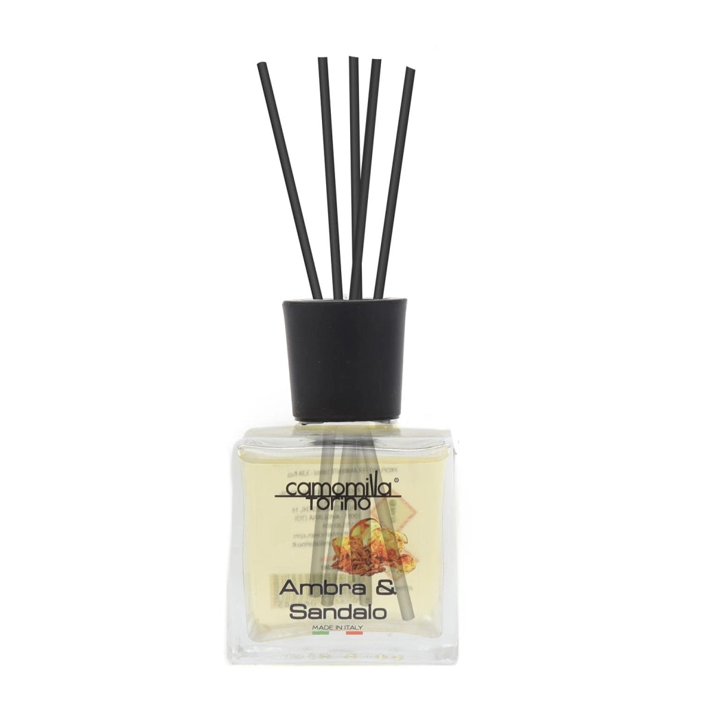 CAMOMILLA TORINO DIFFUSORE PER AMBIENTE CON BASTONCINI AMBRA E SANDALO 100 ML