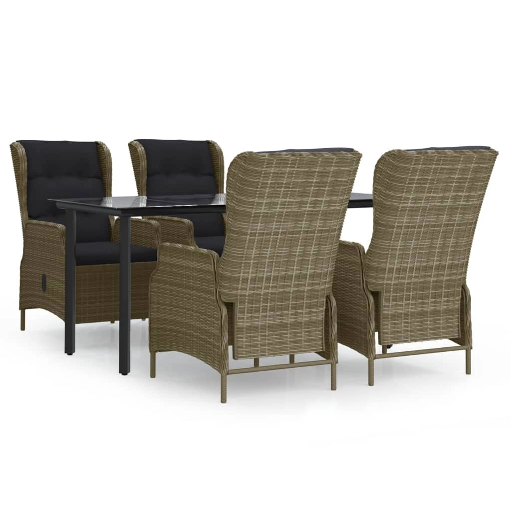 Set da pranzo/mobili da giardino in resina intrecciata marrone da 5 pezzi 02_0014315