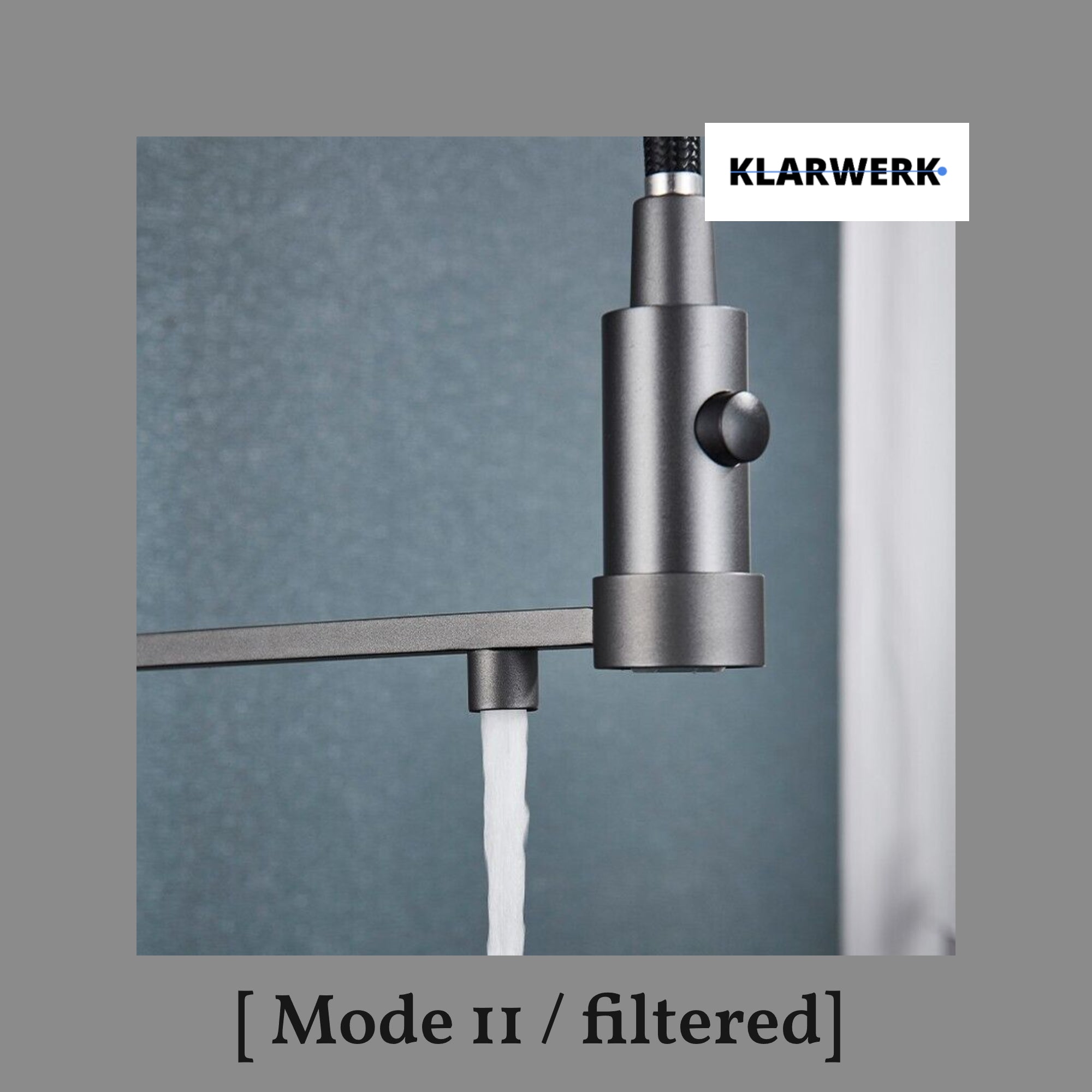 Bernd | Filtro opaco  3 vie grigio titanio gastronomia Rubinetto cucina amolla in acciaio inossidabile osmosi|Miscelatore da ristorante ruotabile 360°