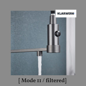 Bernd | Filtro opaco  3 vie grigio titanio gastronomia Rubinetto cucina amolla in acciaio inossidabile osmosi|Miscelatore da ristorante ruotabile 360°