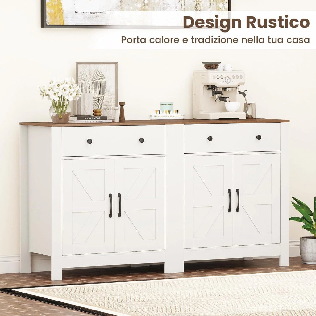 Credenza da Cucina, Armadio con Cassetto, 2 Ante e Ripiano Regolabile, Mobili Multifunzionali per Sala da Pranzo e Cucina, 76 x 40 x 85 cm