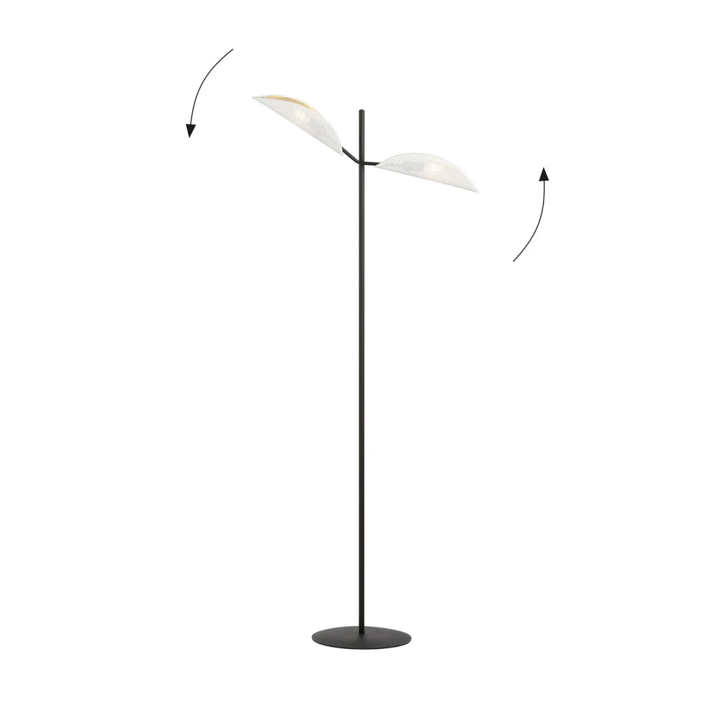 Piantana Moderno Eridano Acciaio Nero 2 Luci E14 Ip20