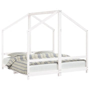 Giroletto per Bambini | Letto Infantile | Lettino Bianco 2x(80x160)cm Legno Massello Pino