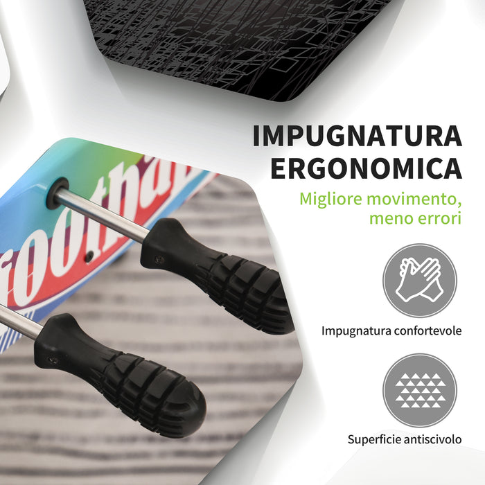 Calcio Balilla 86.5x43.5x63 cm con 2 Tabelloni Segnapunti in Legno Acciaio Inox e Plastica Multicolore