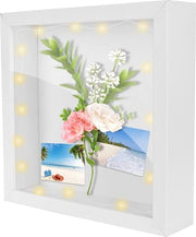 Fotolijst personalizzabile 20 x 20 cm - profondità 3 cm - vetro acrilico resistente - disegni per bambini - chiodo da appendere - lampada da parete - regalo per ufficio o stanza.