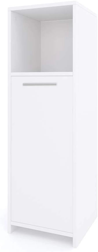 Mobiletto bagno Kiko, Bianco, 30 x 95 cm, combinabile con la serie Kiko per la conservazione in bagno