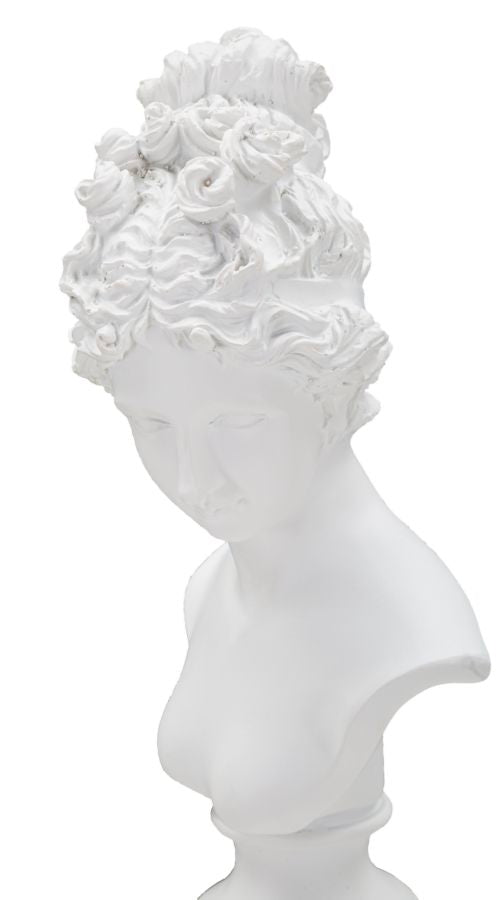 Scultura Statua Woman con Piedistallo 11x10,5x35,5 cm in Poliresina