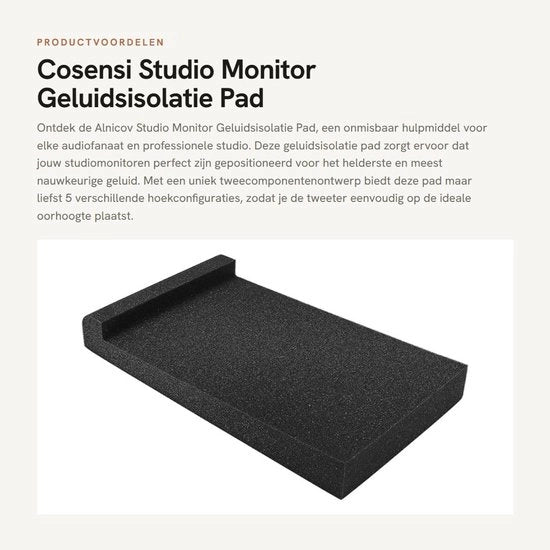 Pavimento Stabile per Monitor da Studio - Piastra di Isolamento Acustico - 30cm x 17cm x 4.0cm - Nero - Isolamento Acustico per un Suono Ottimale - Adatto per Monitor da Studio