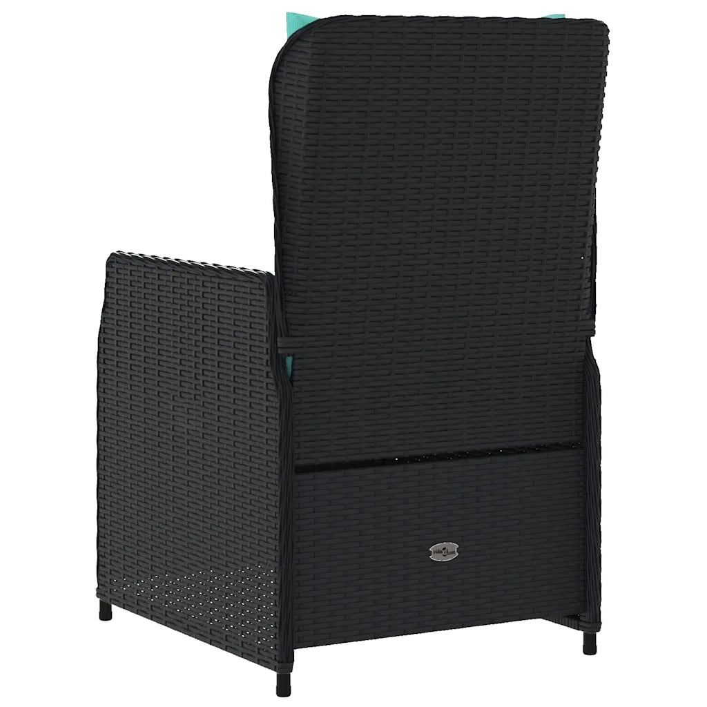 Sedie da giardino reclinabili 2 pz in Polyrattan Nero 368660