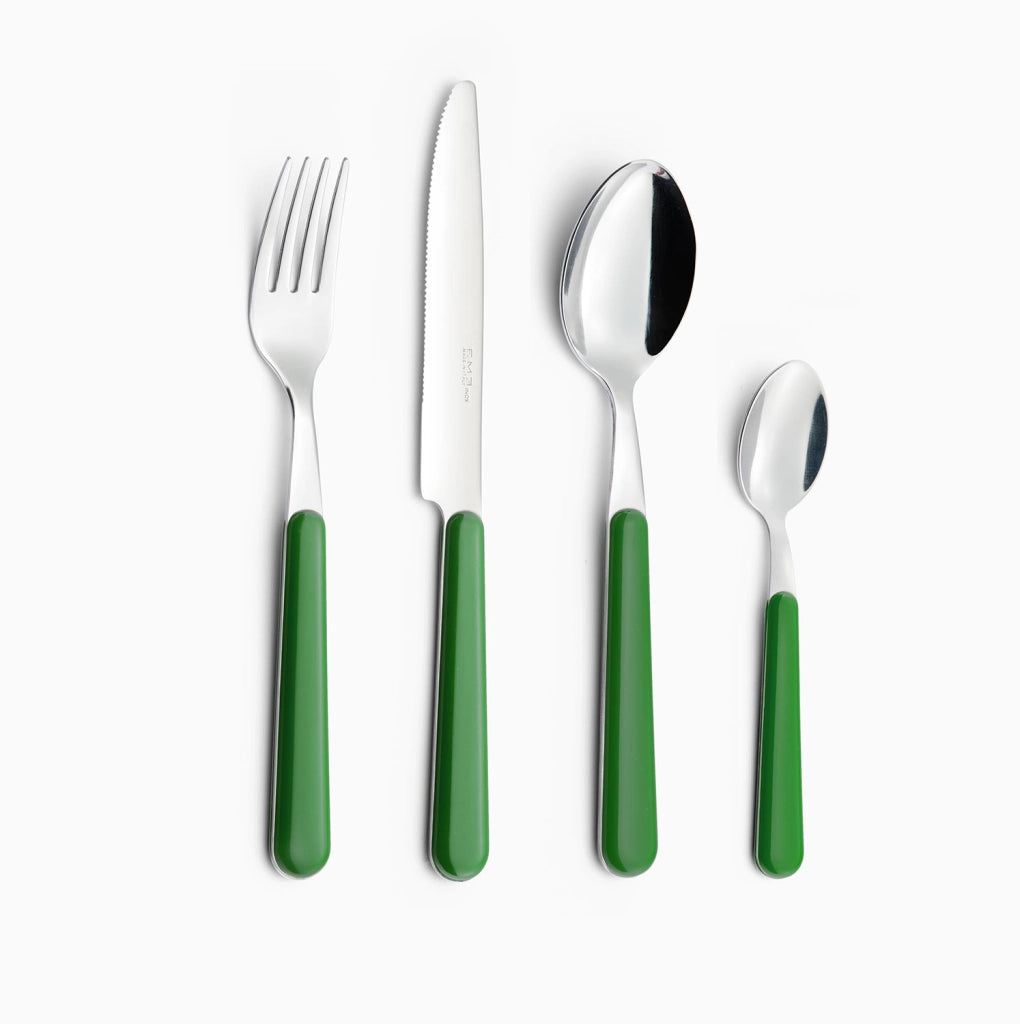Servizio Set di Posate 24 pezzi in Acciaio Inox Eme Brio Verde 16