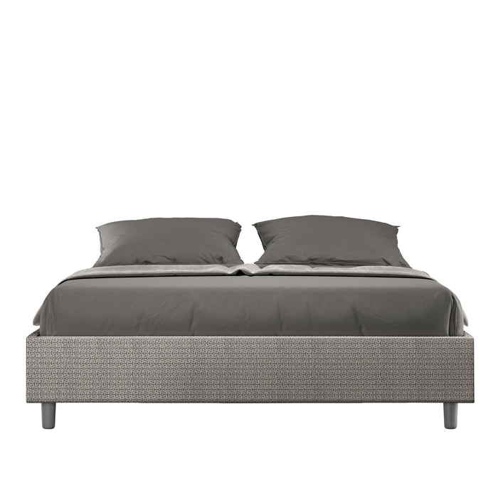 Letto Matrimoniale Sommier 160x190 cm Senza Rete Azelia Labirinto 02 Grigio