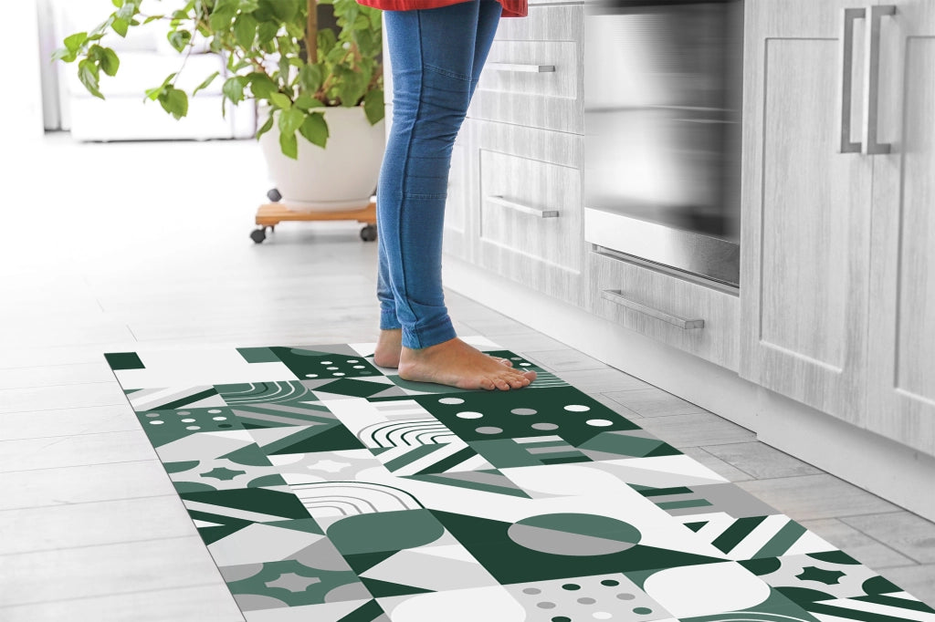 Tappeto Cucina Antiscivolo Made in Italy Passatoia Antimacchia Multiuso Corridoio Soggiorno Lavabile in Lavatrice - 50x250 - Picasso Verde