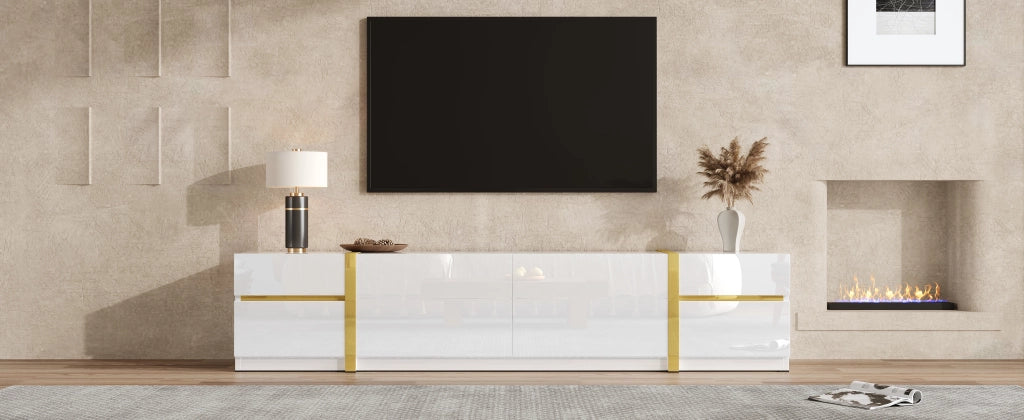 Cassettiera per TV bianca in MDF e truciolare lunghezza 180 cm