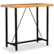 Set da Bar 5 pz in Legno Massello di Acacia e Vera Pelle 275130