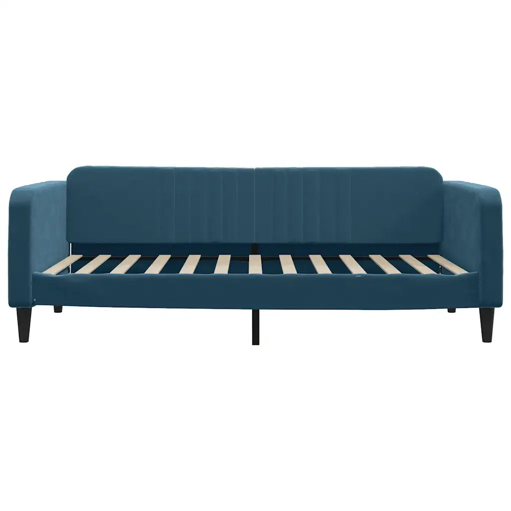 Divano Letto con Materasso Blu 100x200 cm in Velluto 3197045