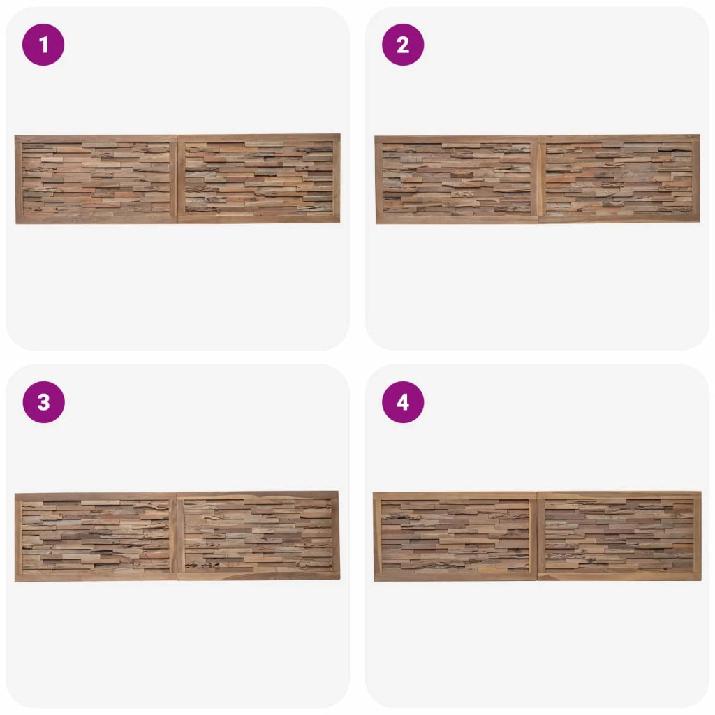 Testiera Naturale 200 cm Legno di teak solido 42024552